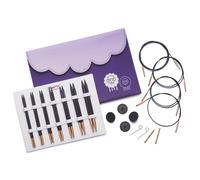 KnitPro 19301 J'Adore Cubics Deluxe Set di aghi circolari intercambiabili, Lunghezza normale