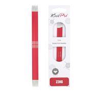 KnitPro K47003 Zing: Ferri da Maglia a Doppia Punta: 15 cm x 2,50 mm, Metallo, Colore: Rosso