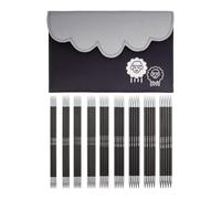 KnitPro Set di ferri a doppia punta Karbonz - Ferri da maglia a doppia punta 9 x 15 cm Set da 5 Set Karbonz Deluxe per principianti, professionisti e set regalo