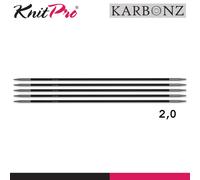 KnitPro Karbonz Ferri Da Calza 2 Lunghezze 15Cm 20Cm Set Di Ferri 17 Taglie