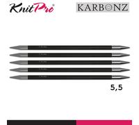 KnitPro Karbonz Ferri Da Calza 2 Lunghezze 15Cm 20Cm Set Di Ferri 17 Taglie
