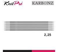 KnitPro Karbonz Ferri Da Calza 2 Lunghezze 15Cm 20Cm Set Di Ferri 17 Taglie