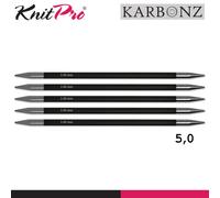 KnitPro Karbonz Ferri Da Calza 2 Lunghezze 15Cm 20Cm Set Di Ferri 17 Taglie