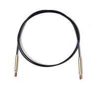 KnitPro - KnitPro Acciaio Inox Nero/Oro 360° Cavo Girevole Intercambiabile per Ago da 100cm con Cappucci Terminali e Chiave Cavo - 1 Set