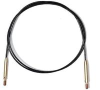 KnitPro - KnitPro Acciaio Inox Nero/Oro 360° Cavo Girevole Intercambiabile per Ago da 60cm con Cappucci Terminali e Chiave Cavo - 1 Set