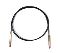 KnitPro - KnitPro Acciaio Inox Nero/Oro Cavo Fisso Intercambiabile per Ago da 80cm con Cappucci Terminali e Chiave Cavo - 1 Set
