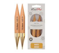 KnitPro Basix Birch: Ferri da Maglia circolari: intercambiabili: Normali: 15,00 mm, Legno di Betulla, Multi-Colour, 15 mm