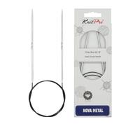 KnitPro Nova Metal: Knitting Pins: Circular: Fisso: 40 cm x 2.75 mm, Metallo, Silver, 40cm x 2.75mm