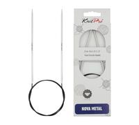 KnitPro – Ferri circolari fissi Nova Metal 80 cm x 2,50 mm Metallo Silver