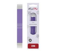KnitPro Zing: Ferri da Maglia a Doppia Punta: 15 cm x 3,75 mm, Alluminio, Viola, 3.75