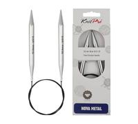KnitPro Nova Metal: Knitting Pins: Circular: Fisso: 60 cm x 10.00 mm, Metallo, Silver, 60cm x 10.00mm