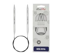 KnitPro Nova Metal: Knitting Pins: Circular: Fisso: 60 cm x 7.00 mm, Metallo, Silver, 60cm x 7.00mm
