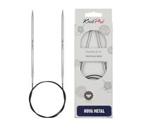 KnitPro Nova Metal: Knitting Pins: Circular: Fisso: 60 cm x 3.75 mm, Metallo, Argento, 60cm x 3.75mm