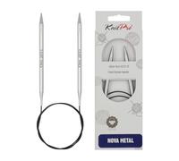 KnitPro Nova Metal: Knitting Pins: Circular: Fisso: 60 cm x 6.50 mm, Metallo, Silver, 60cm x 6.50mm