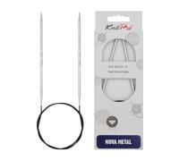 KnitPro Nova Metal: Knitting Pins: Circular: Fisso: 80 cm x 3.50 mm, Metallo, Silver, 80cm x 3.50mm