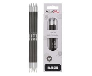 KnitPro - Set di Ferri per Lavorare a Maglia KARBONZ, 3,75 mm, 20 cm, 5 Pezzi