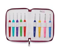 Set di Ferri da Uncinetto KnitPro Waves con Manici Morbidi, Ganci in Alluminio e Custodia Rosa - (2.0, 2.5, 3.0, 3.5, 4.0, 4.5, 5.0, 5.5 e 6.0 mm)