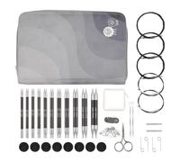 KnitPro Set Ferri Intercambiabili Karbonz - Coppie di Ferri Circolari 11 x 13 con Accessori Set Regale Karbonz per Principianti, Professionisti e Set Regalo