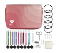 KnitPro Set ferri intercambiabili Zing - Coppia di ferri circolari 11x13 cm con accessori Set Zing Regal, codice colore per principianti, professionisti e set regalo