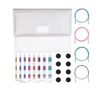 KnitPro Ferri da maglia intercambiabili Deluxe – Set di 8 con accessori, alluminio, assortiti