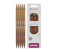 KnitPro Symfonie - Ferri a Doppia Punta 15 cm x 6,5 mm, Colore: Multicolore