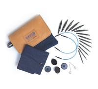 KnitPro Symfonie Indigo Wood - Set Mini Aghi Intercambiabili - Denim