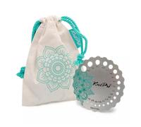 KnitPro The Mindful Collection - Calibro per ferri in metallo placcato argento sterling, colore verde acqua