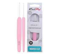 KnitPro Waves Crochet Hooks - 2.25mm Crochet Hook, Ergonomic Soft Handles, Soft Rubber Grip for Arthritic Hands, Light & Comfortable Crochet Needles for Knitting