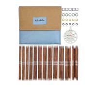 KnitPro Set di ferri a doppia punta Ginger - Set di ferri da maglia a doppia punta 12 x 15 cm da 5 Set Ginger Grande per principianti, professionisti e set regalo