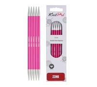 KnitPro Zing: Ferri da Maglia a Doppia Punta: 20 cm x 5 mm, Alluminio, Rosa, 5 mm
