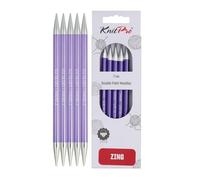 KnitPro Zing Ferri da Maglia a Doppia Punta, in Alluminio, Multicolore, 15 cm x 2 mm, Set da 5