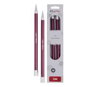 KnitPro Ferri da maglia Zing – punta singola, alluminio 25 cm x 12 mm, velluto viola
