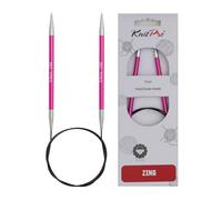 KnitPro Zing: Ferri da Maglia circolari fissi: 60 cm x 5 mm, Metallo, Rosa, 5 mm