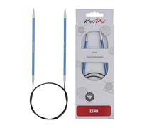 KnitPro Zing: Ferri da Maglia circolari fissi: 80 cm x 4 mm, Metallo, Blu, 36