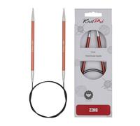 KnitPro Zing: Ferri da Maglia circolari fissi: 80 cm x 5,50 mm, Metallo, Marrone, 5.5