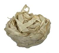 Knitsilk Nastro di seta Sari non tinto - matasse di colore avorio | Ideale per uncinetto, maglia, ricamo e creazione di gioielli | 50 GMS-30 metri - Texture sostenibile e unica