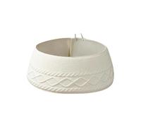 Knitted Christmas Tree Collar - 28.35x9.06in Cream White Rustic Farmhouse Skirt Alternative, Long Lasting Decorative Stand Base Cover | Apartment Living Room Bedroom Offices Holiday Seasonal Decor