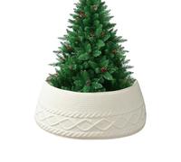 Knitted Christmas Tree Ring - Cream White | Farmhouse Rustic Knit Tree Collar, Decorative Stand Base Cover For Christmas, Perfect For Living Room, Bedroom, Entryway, Apartment & Office Decor