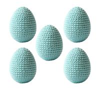 Knitted Easter Eggs - 5-Piece Spring Garland Crafts | PC & Knitting Thread Egg Ornaments, Decorative Basket Stuffers for Vase Wreath Home Dining Workplace Party Celebration