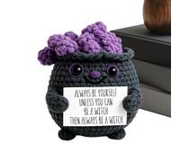 Knitted Encouragement Doll Crochet Inspirational Holiday Desktop Decoration