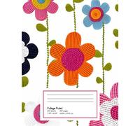 Knitted Garden Flower Fabric Patterns: College Ruled Composition Notebook for Crafters, Students & Floral Enthusiasts