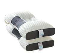 Knitted Massage Neck Pillow, Soft Sleep, Adjustable Ergonomic Orthopedic Contour Support, Helps Sleep(2pcs white)