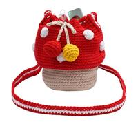 Knitted Mushroom Purses - Handmade Knitted Purse | Femmina Casual Purse, Uncinetto Purse, Knitted Coin Purse, Multifunzionale per Coin, Chargers, rosso, Se référer au descriptif