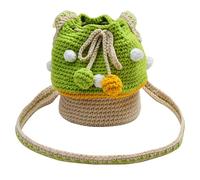Knitted Mushroom Purses - Handmade Knitted Purse | Femmina Casual Purse, Uncinetto Purse, Knitted Coin Purse, Multifunzionale per Coin, Chargers, verde, Se référer au descriptif