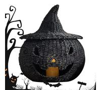 Knitted Pumpkin Decor, Halloween Crochet Pumpkin Statue, 1pc 12cm Soft Fabric Festive Ornament with Handmade Texture Design, Seasonal Table Decoration, Pumpkins Display Prop for Home Bedroom Party