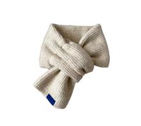 Knitted Scarf for Women Short Solid Color Knitted Scarf Lazy Autumn And Winter Warm All-Match Cross Scarves (Beige,One size)