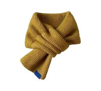 Knitted Scarf for Women Short Solid Color Knitted Scarf Lazy Autumn And Winter Warm All-Match Cross Scarves (Yellow,One size)