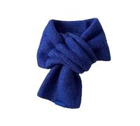 Knitted Scarf for Women Short Solid Color Knitted Scarf Lazy Autumn And Winter Warm All-Match Cross Scarves (Blue,One size)