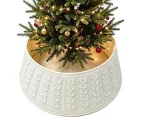 Knitted Tree Collar, Festive Skirt Cover, 76cm Ring with Soft Fabric Round