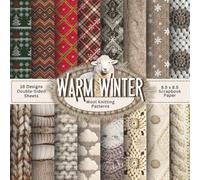 Knitted Wool Scrapbook Paper Pack: 16 Winter Knitting Designs | Warm Wool Texture Backgrounds, Nordic Sweater Patterns & Cable Knit Scrapbook Sheets | 32 Double-Sided Pages, 8.5” x 8.5”